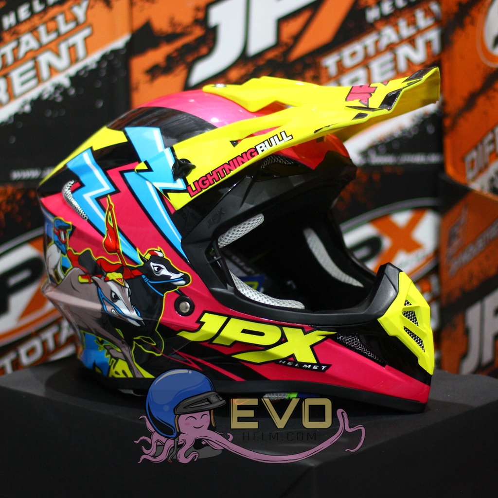 HELM JPX CROSS_FOX1 SERI X27 - SUPER BLACK + GOOGLE SNAIL (ONGKIR 2 KG) HELM JPX TERBARU