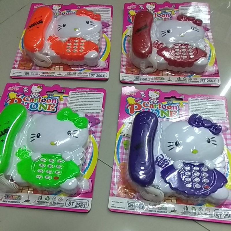 MAINAN ANAK TELEPON LAMPU MUSIK KARAKTER LOVELY KITTY / MAINAN TELEPON