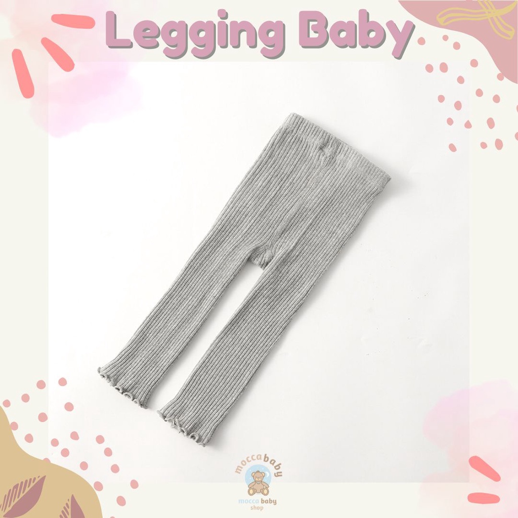 MBSS -  LEGGING CURLY Legging buka kaki bayi / anak import motif truffle warna polos