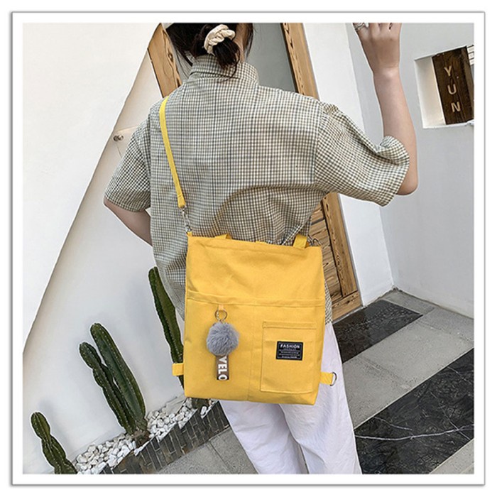 LKEEP Tas Selempang Tote Bag Wanita Korean Shoulder Bag Canvas
