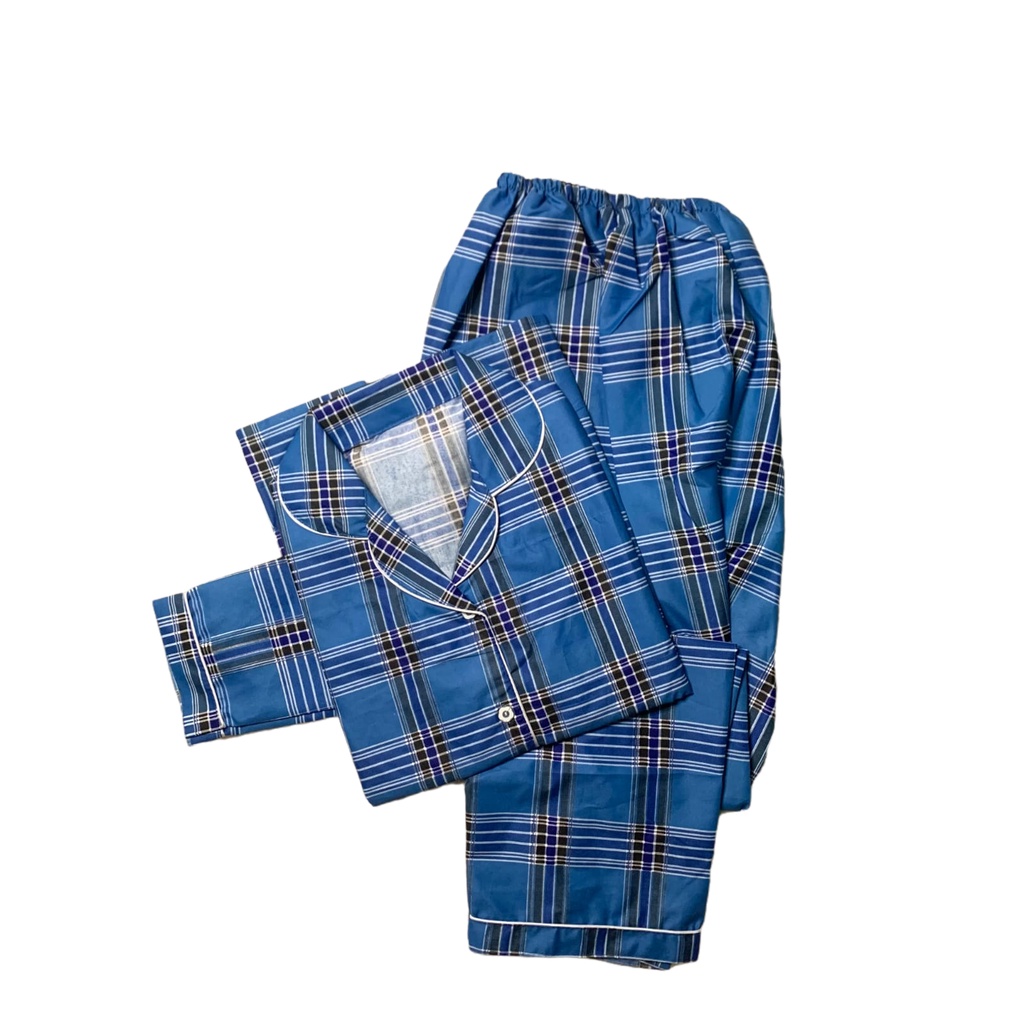 PIYAMA WANITA / BAJU TIDUR WANITA MOTIF LENGAN PANJANG MOTIF KOTAK PP-PP ORIN NAVY