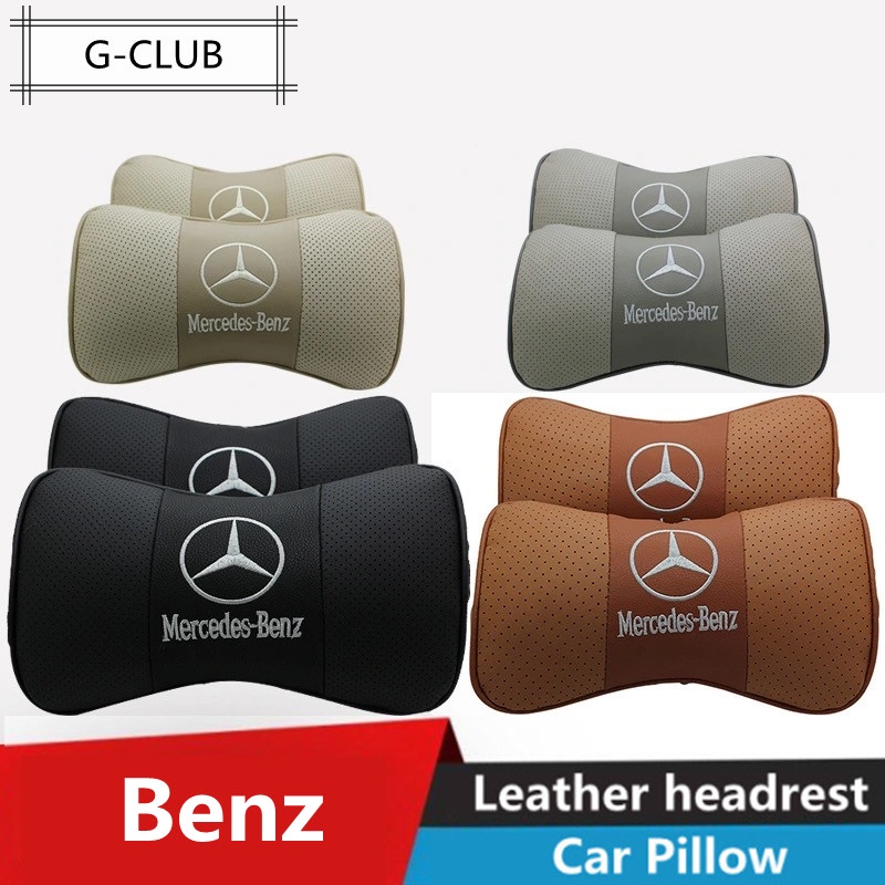 G-club Bantal Sandaran Kepala Jok Mobil universal Bahan Kulit breathable Untuk benz