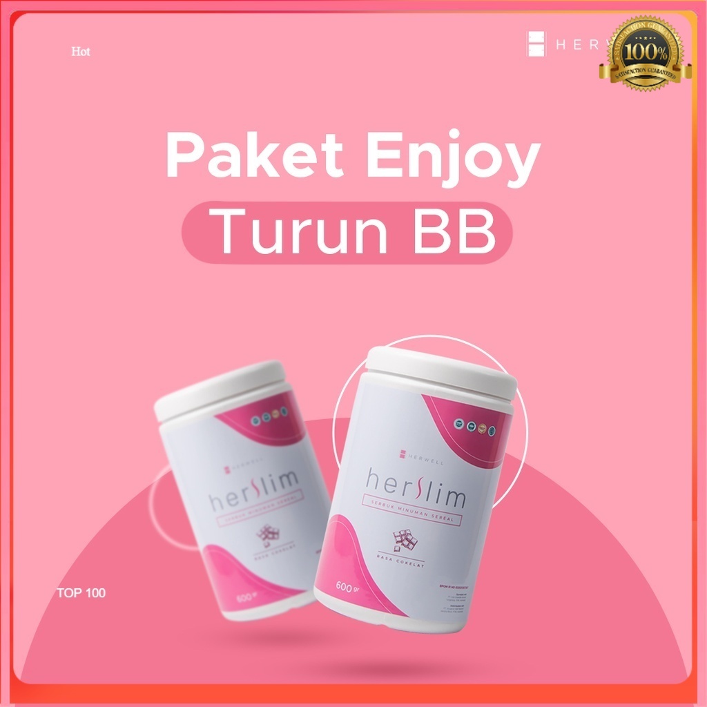 Paket Enjoy Turun BB - 2 BOX Herslim Susu diet RASA COKLAT 600 Gram Bpom Dan Halal  Herwel BPOM HALAL ORIGINAL ORI OFFICIAL STORE Herwell ASLI