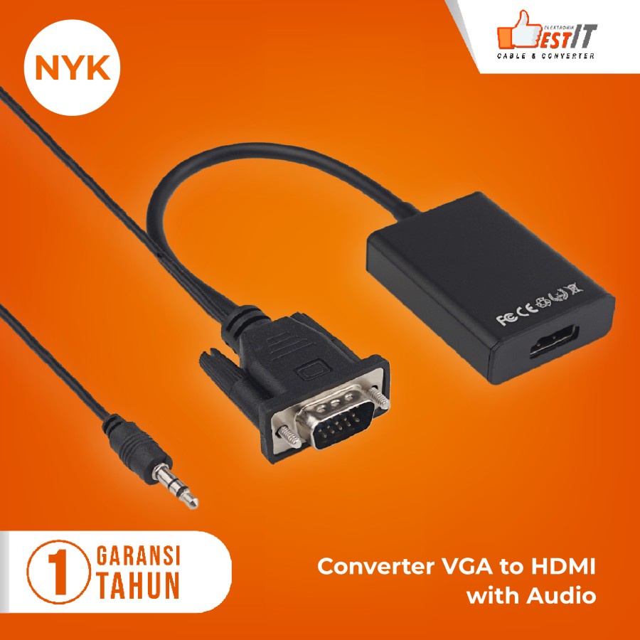 VGA + Audio to HDMI Converter - Cable VGA Male to HDMI Female With Audio High Quality