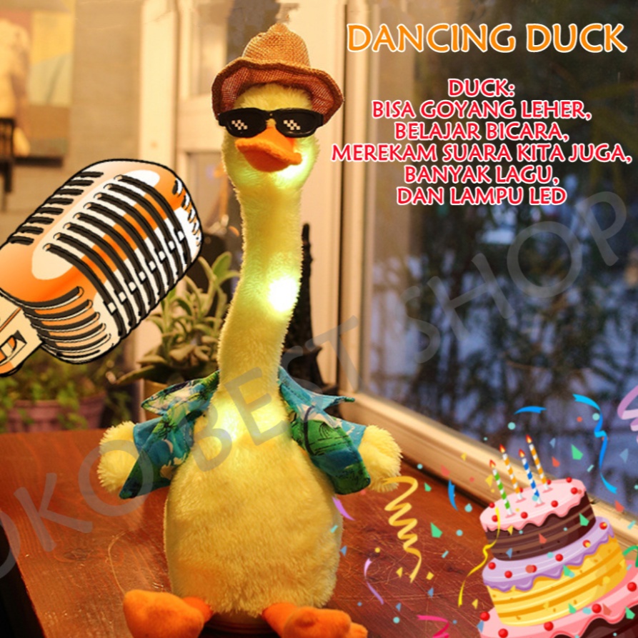 [TOKO BEST SHOP]Dancing Duck Bebek/Mainan boneka Bebek Duck Goyang Gerak Joget Joged Menari Bentuk B