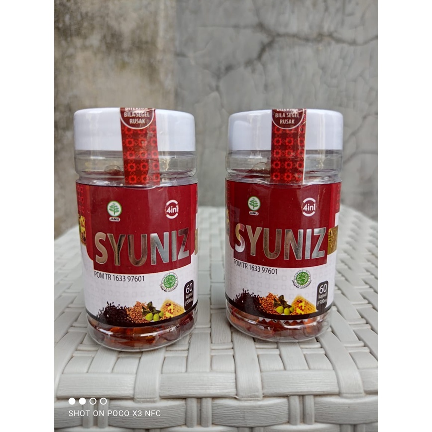 Syuniz 4 in 1 60 kpsl | Minyak Habbats Syuniz plus Propolis Minyak Zaitun dan Hulbah Fenugreek