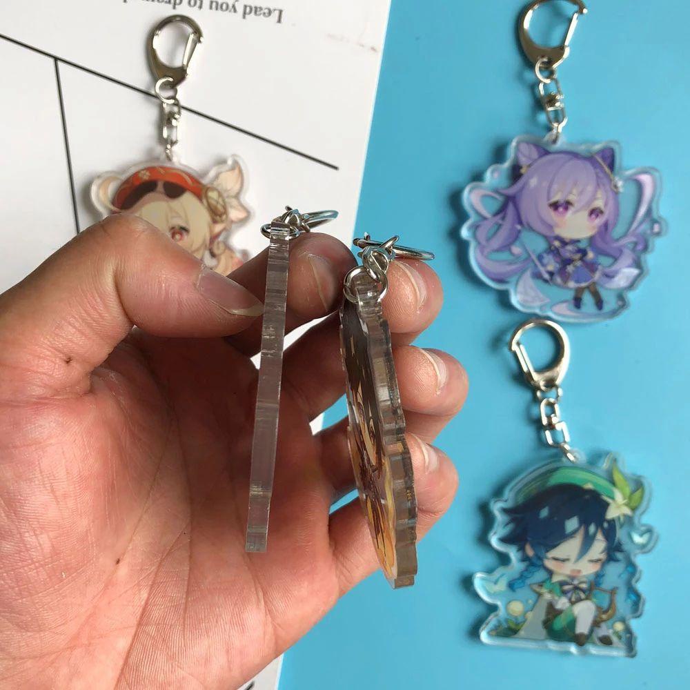 Agustin Genshin Impact Keychain Game Gantungan Kunci Silet Kaedehara Dua Sisi Hu Tao Sayu