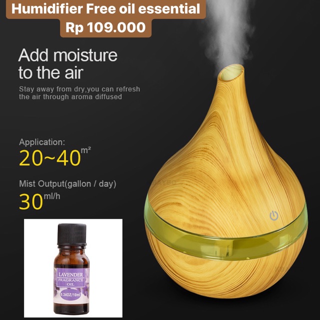 Humidifier/ oil essential/humidifier/purifier/aromatherapy/difusser/corongcoklatmuda