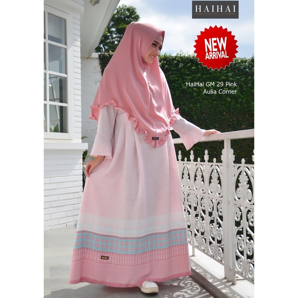 TERMURAH Pakaian Muslimah HaiHai GM 29 Pink ORIGINAL Gamis Muslimah