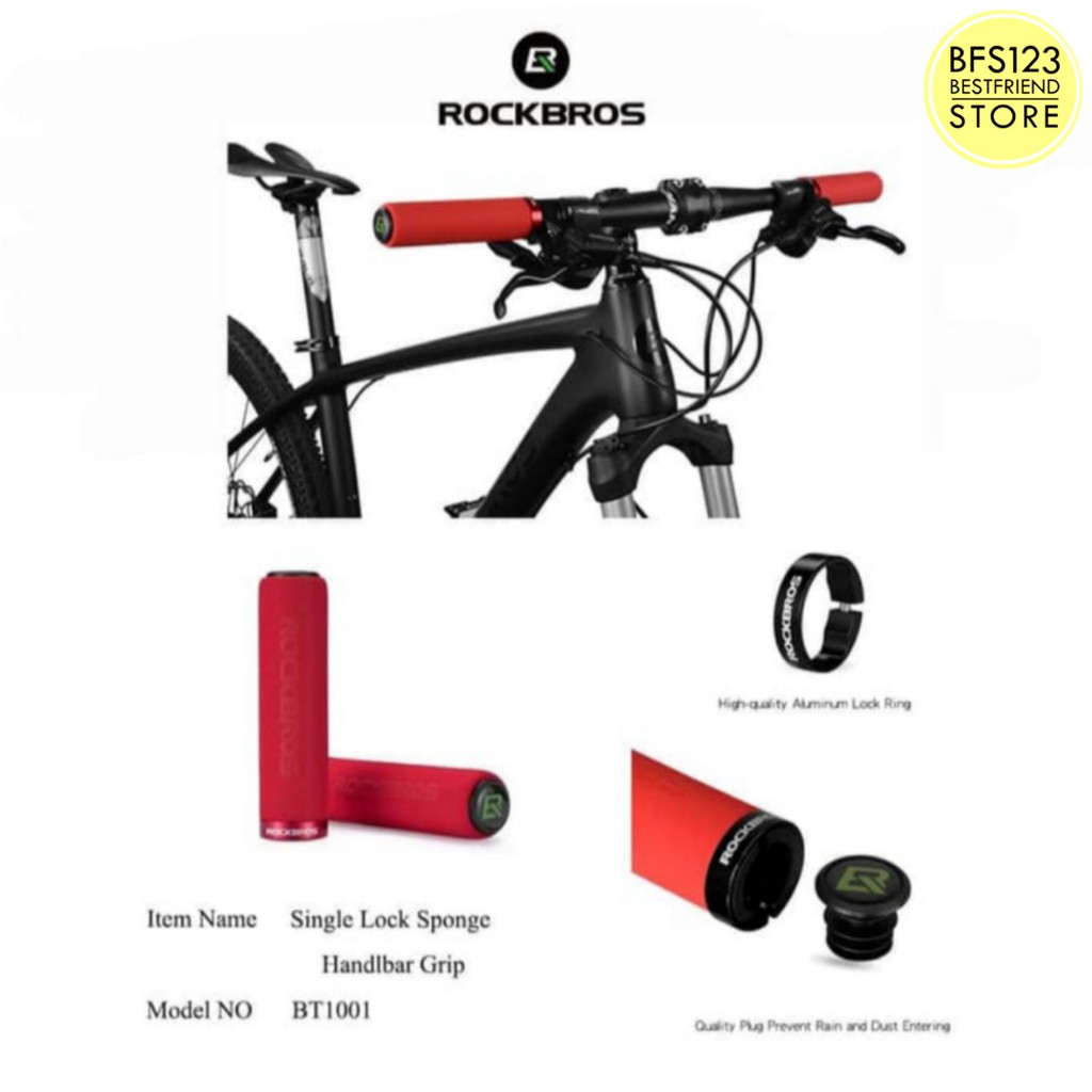 Handgrip Sepeda ROCKBROS MTB Sepeda Lipat Silicone Lock Aluminium Aloy