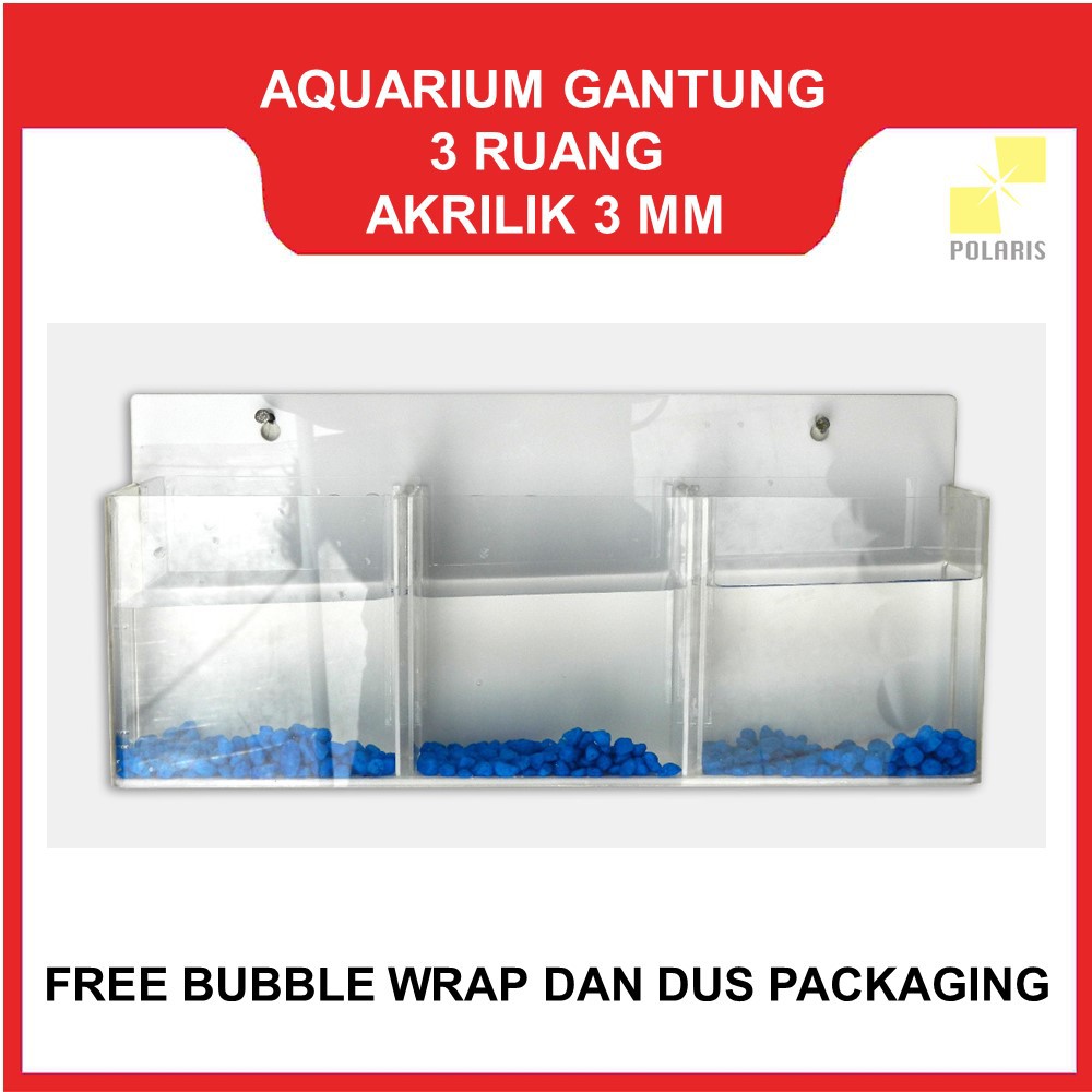 AKUARIUM CUPANG GANTUNG / SOLITER CUPANG GANTUNG / AQUARIUM AKRILIK DINDING 3 RUANG