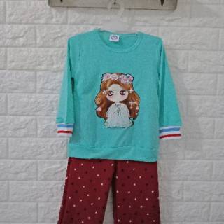 Setelan kaos anak  Girl size  4 9 tahun Setelan kaos anak  