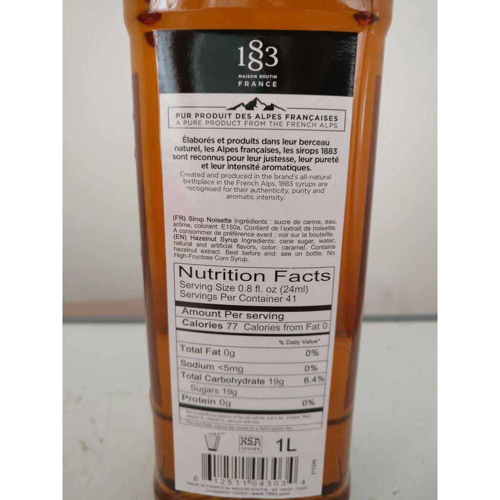 Syrup Sirup Premium Maison Routin 1 Ltr Import France Bahan Cocktail Caramel Shopee Indonesia
