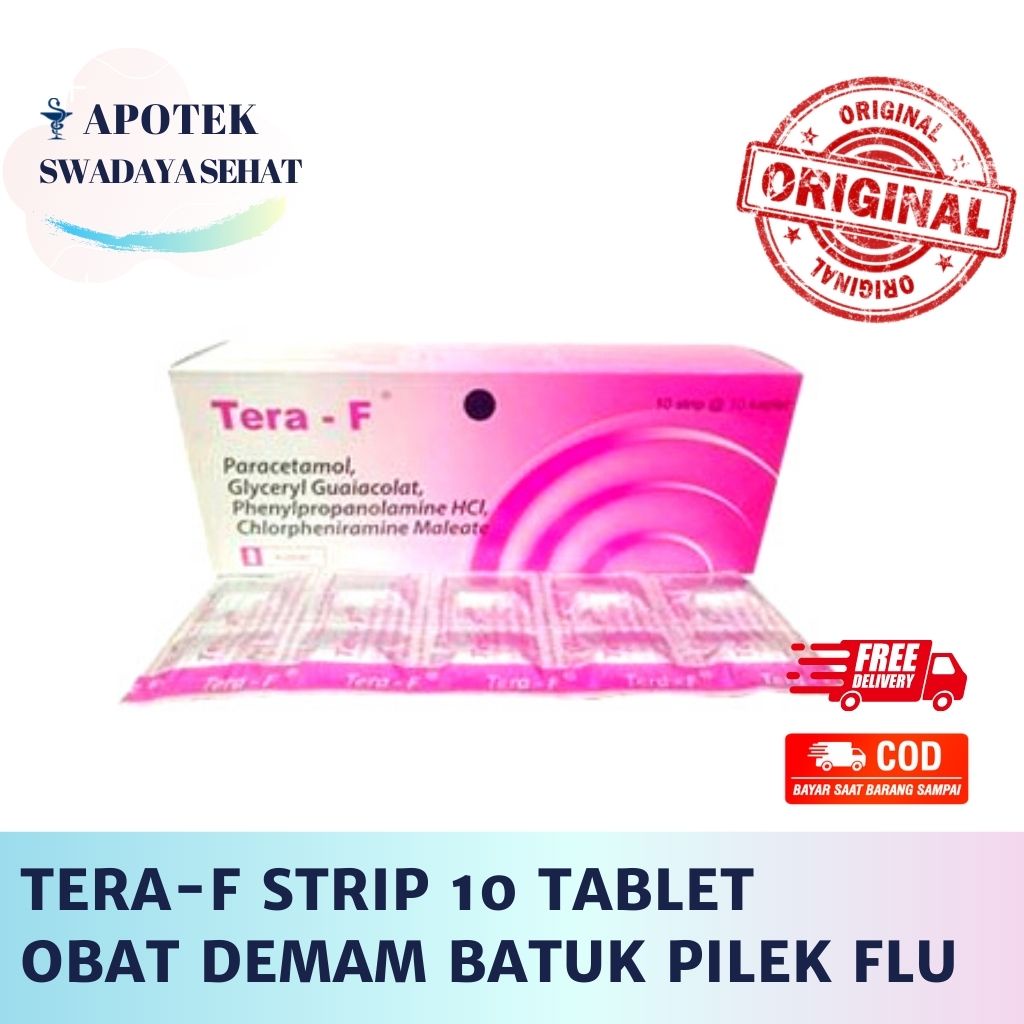 TERA-F Strip 10 Tablet - Obat Demam Batuk Berdahak Pilek Flu Sakit Kepala Tera F