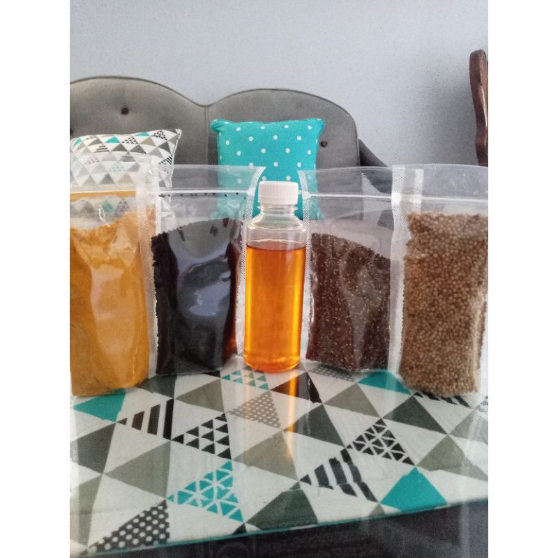 

paket jsr bubuk kunyit, habatussaudah, madu terna asli, chia seed, ketumbar
