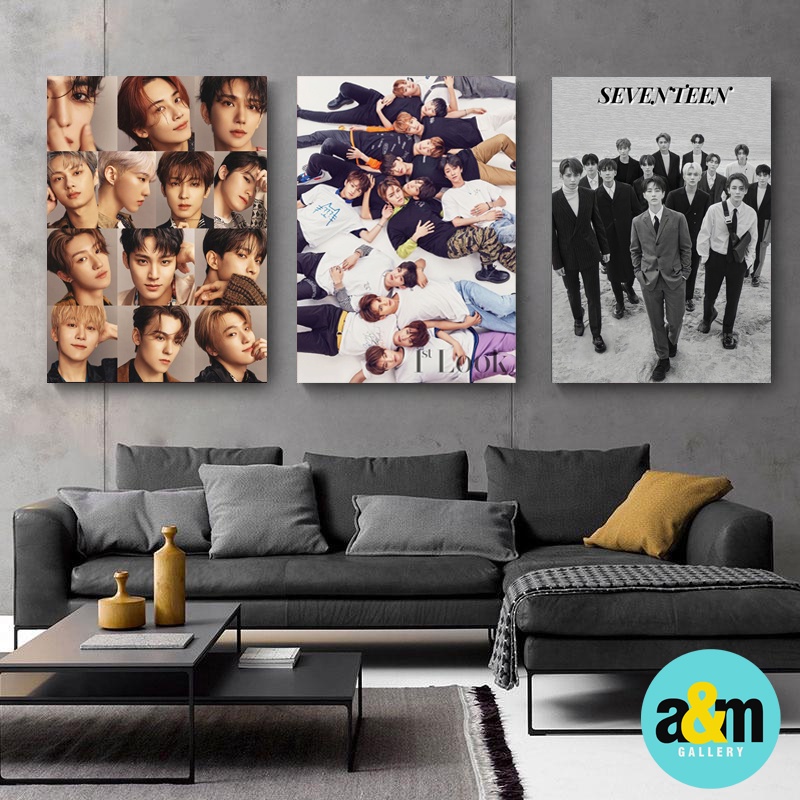 Poster Kayu SEVENTEEN Hiasan Dinding Kamar K-POP I Pajangan Dinding Kamar K-POP Wall Decor Kamar - A&amp;M