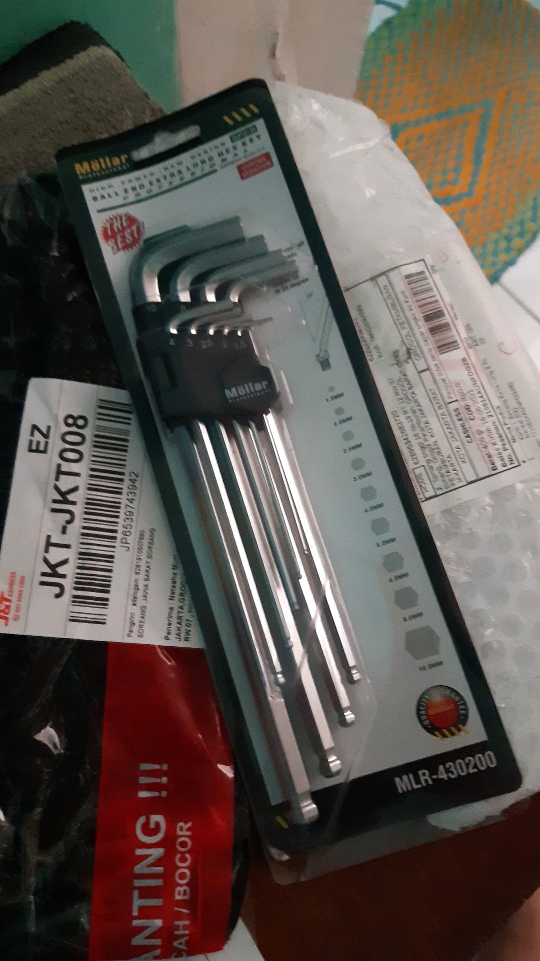 Kunci L Set Panjang 9 Pcs Mollar - Ball End Extra Long Hex Key