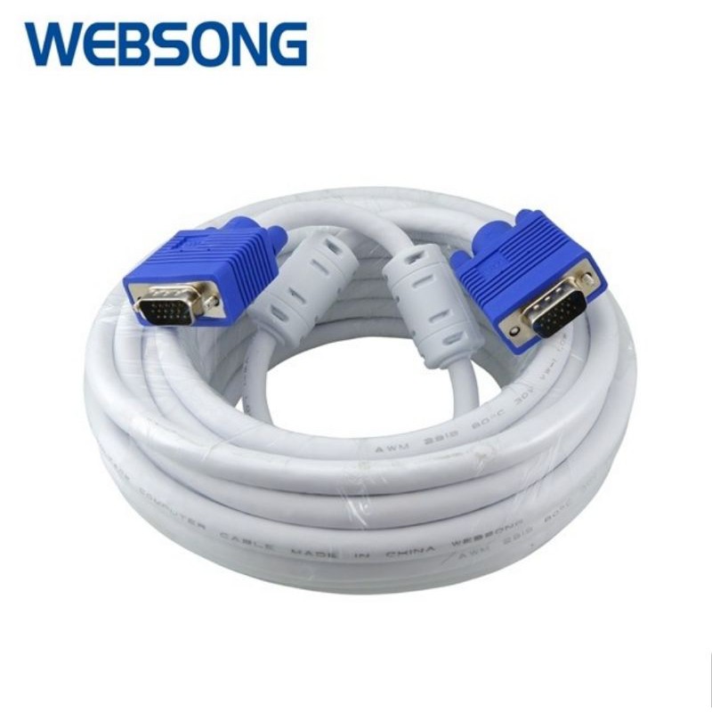 Kabel VGA Video Male to Male 10M 15M 20M 25M 3+6 Full HD 1080P WEBSONG