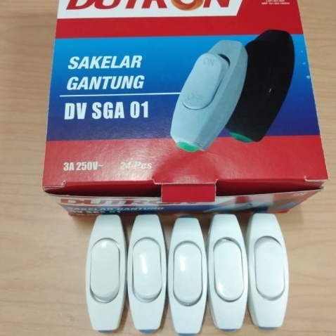 SAKLAR GANTUNG DUTRON DV SGA 01 PUTIH/SAKELAR GANTUNG/CETEKAN LAMPU ON OFF/ALAT NYALAKAN LAMPU