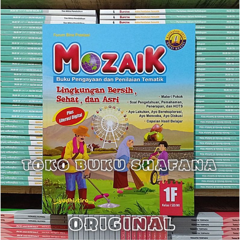 Paket 4 Buku Mozaik 1E 1F 1G 1H Yudhistira Kelas 1 SD K13 Revisi - Pengayaan &amp; Penilaian Tematik