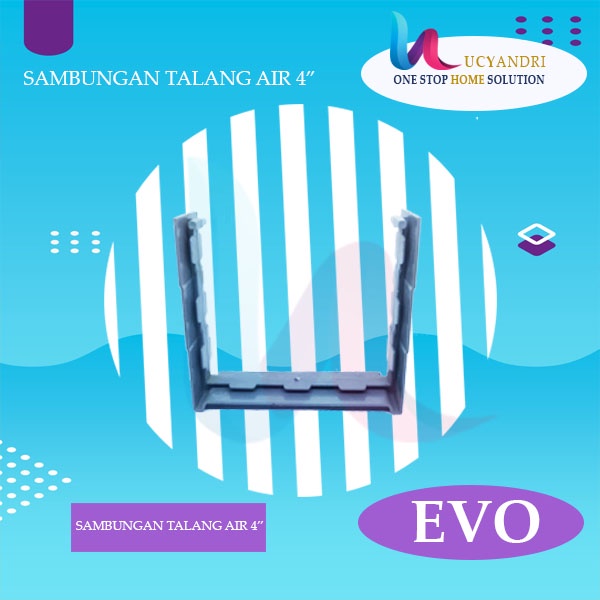 SAMBUNGAN TALANG AIR PVC KOTAK 4&quot; ABU MERK EVO