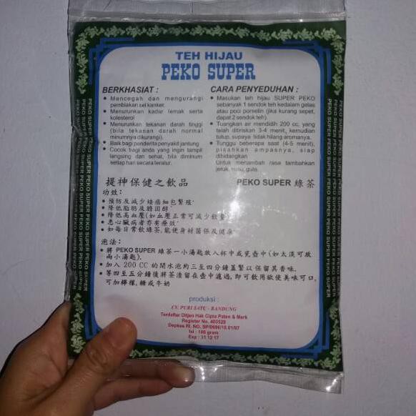 

VES TEH HIJAU PEKO SUPER F9K