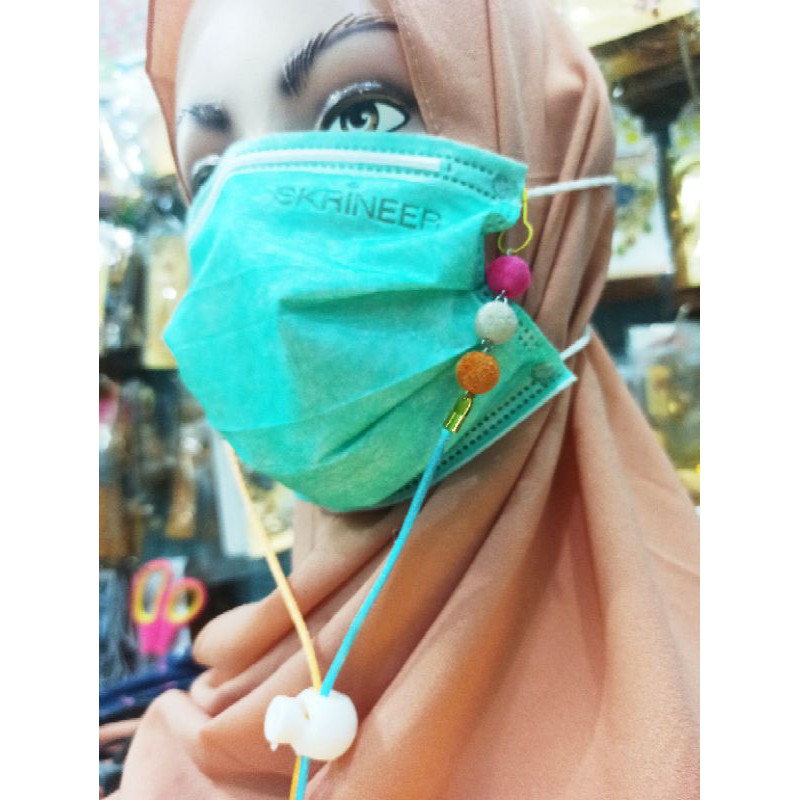 2 in 1 konektor hijab /STRAP MASKER BALDU - Kalung Tali Rantai Masker Gaya Korea- Strap Mask Chain