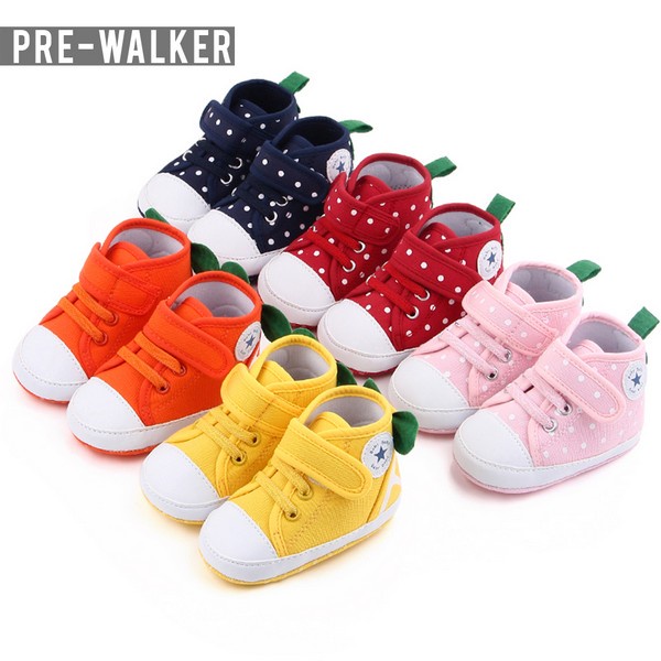 Sepatu Prewalker Bayi Unisex Polkadot Colourfull - Sepatu Bayi Anti Slip S1201