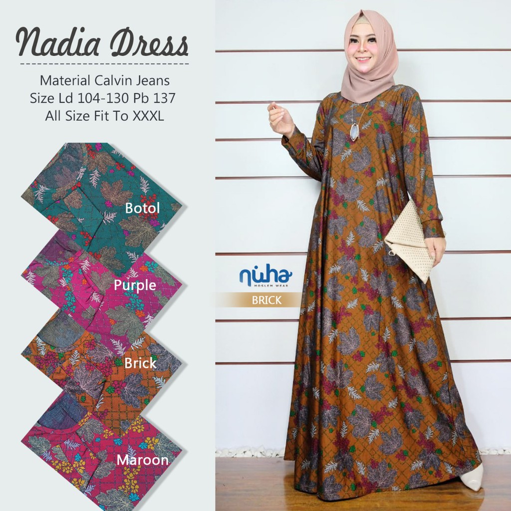 Gamis Motif Bunga NADIA DRESS by NUHA