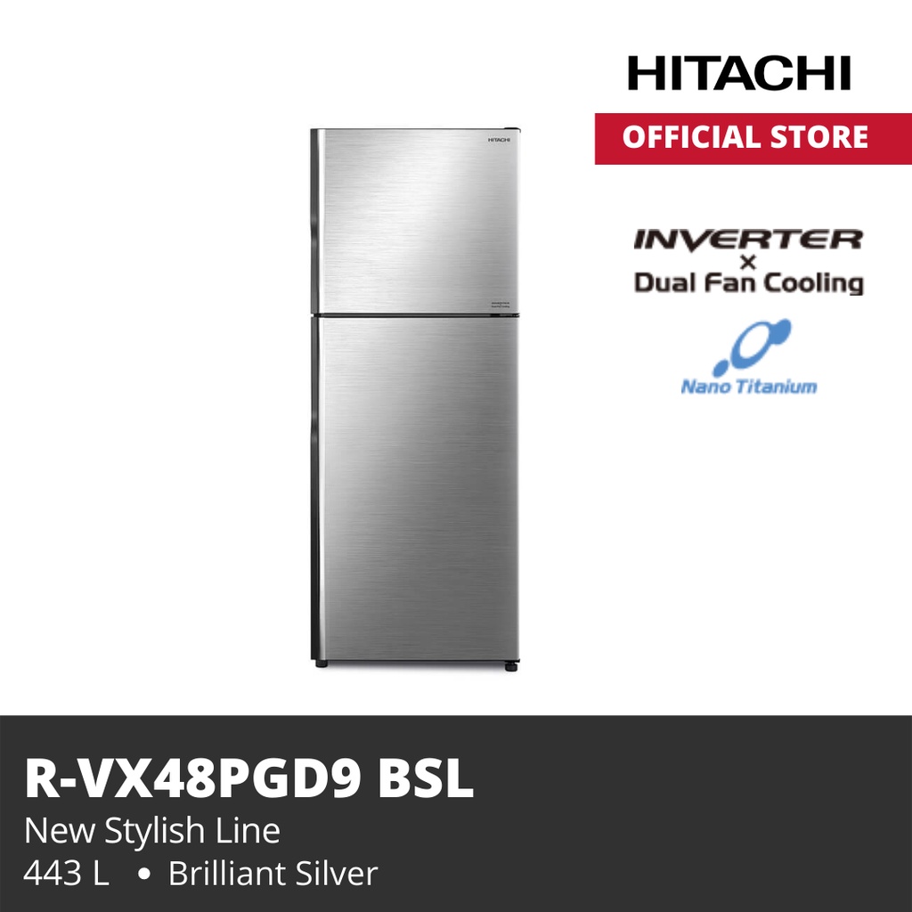 kulkas HITACHI R-VX48PGD9 BSL 443 L New Stylish Line RVX48PGD9