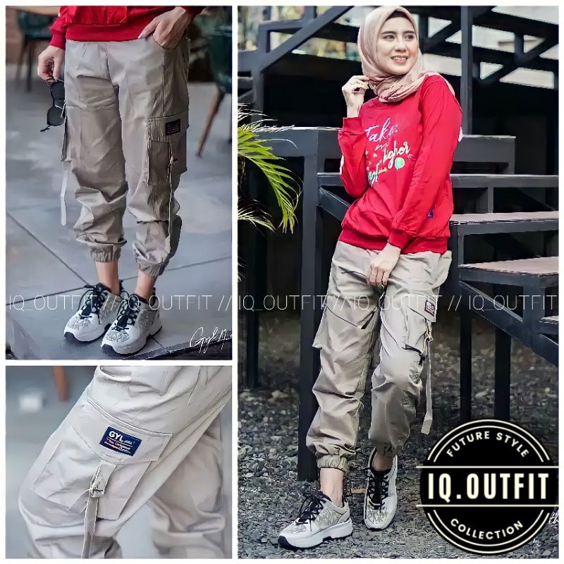 CARGO JOGGER PANT // CELANA CARGO WANITA (Size M-5L)