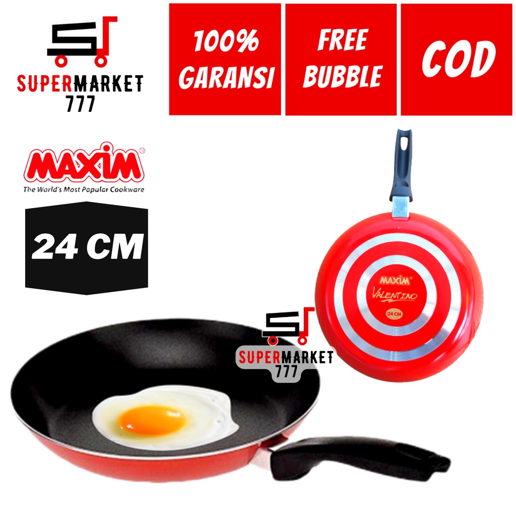 TEFLON MAXIM 24 CM PANCI TEFLON WOK WAJAN KUALI FRYPAN PENGGORENGAN PANCI TEFLON TEPLON MAXIM ENAMEL