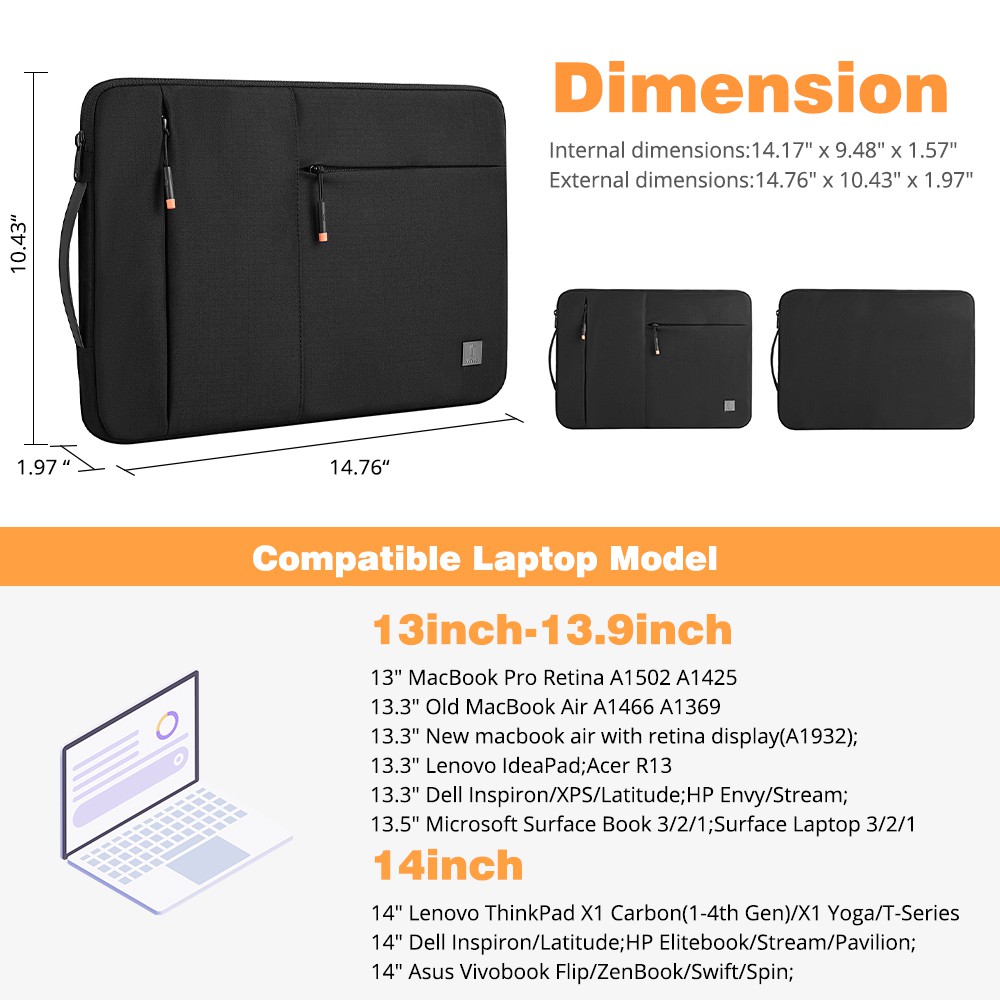 WIWU Tas Laptop 14 Inch Alpha SLIM SLEEVE Bag