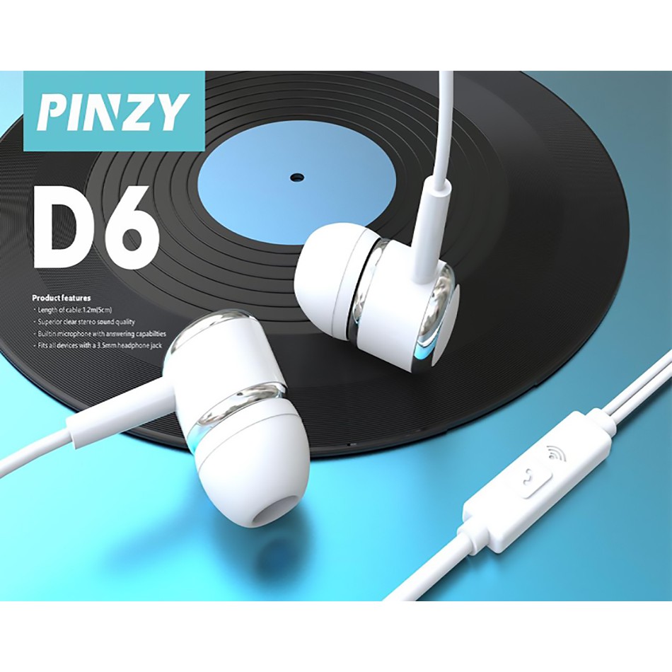 Handsfree Headset PINZY D6 Earphone Best Quality Original 100%