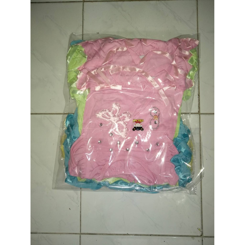 1PCS DRESS BAYI SETELAN Bahan Polyster Motif Boneka Tempel , Setelan Baju Anak Perempuan, Dress Lucu Boneka Bear Kupu Bulan Murah Berkualitas