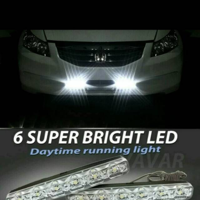 LAMPU LED DRL DRILL MOBIL 6 LED LUXEON