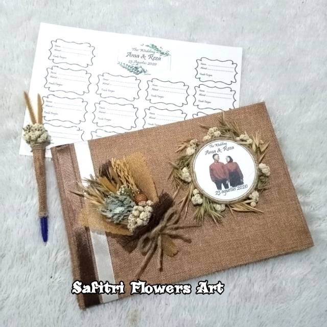 Wedding Guest Book Rustic / Buku Tamu Pernikahan Rustic