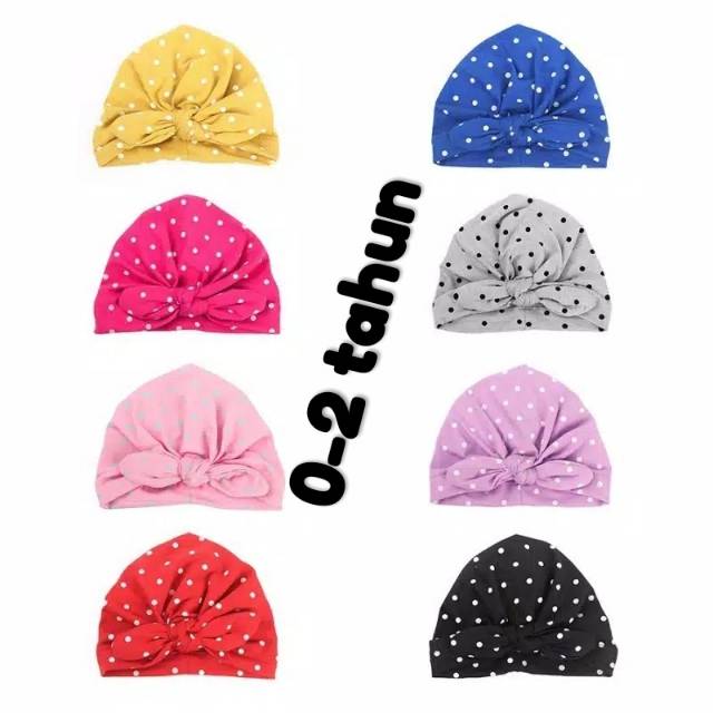 Turban Bayi 0-2 tahun Polkadot / Turban Bayi / Kupluk Bayi / Aksesoris Bayi 0 bulan 1 bulan 2 bulan 