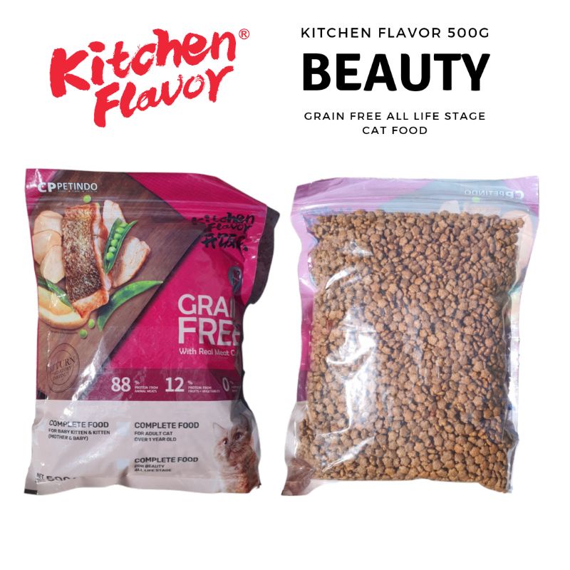 Petshop Bandung || Kitchen Flavor KF Beauty 500g Plastik Cetik - Makanan Kucing All Life Stage Kitte