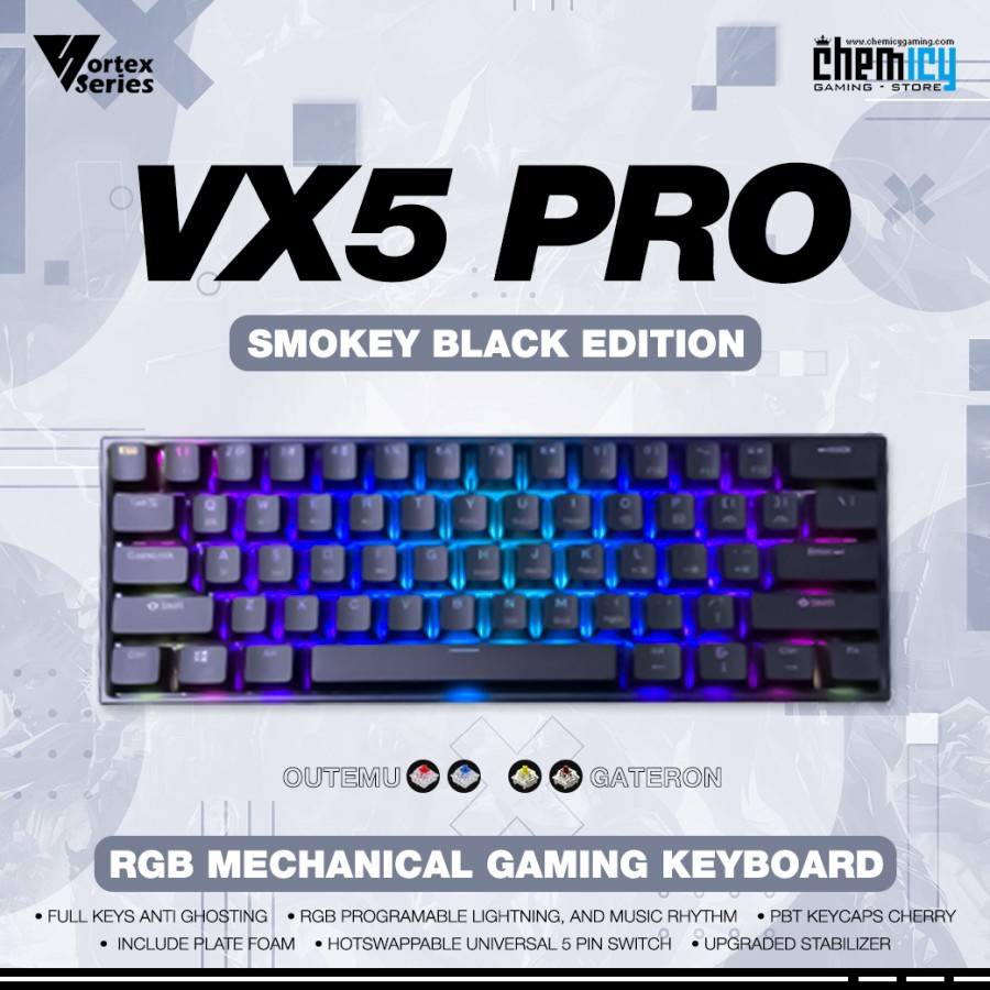 Vortex Series VX5 Pro Smokey RGB Hotswap Mechanical Gaming Keyboard