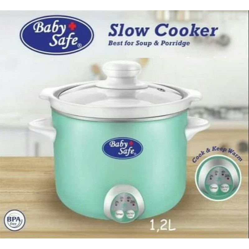 Slow Cooker Baby Safe LB07M 1.2L Tosca Rice Cooker Perlengkapan Bayi Garansi Resmi 1th