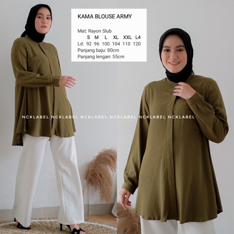 Atasan Blouse Polos Kama Blouse Original by NCK Label