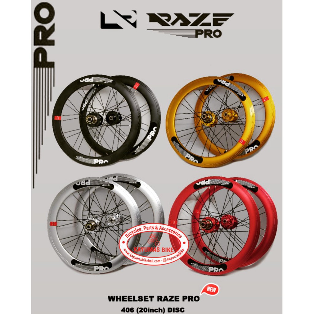 WHEELSET RAZE PRO 20 406 DISC BRAKE TAWON SEPASANG