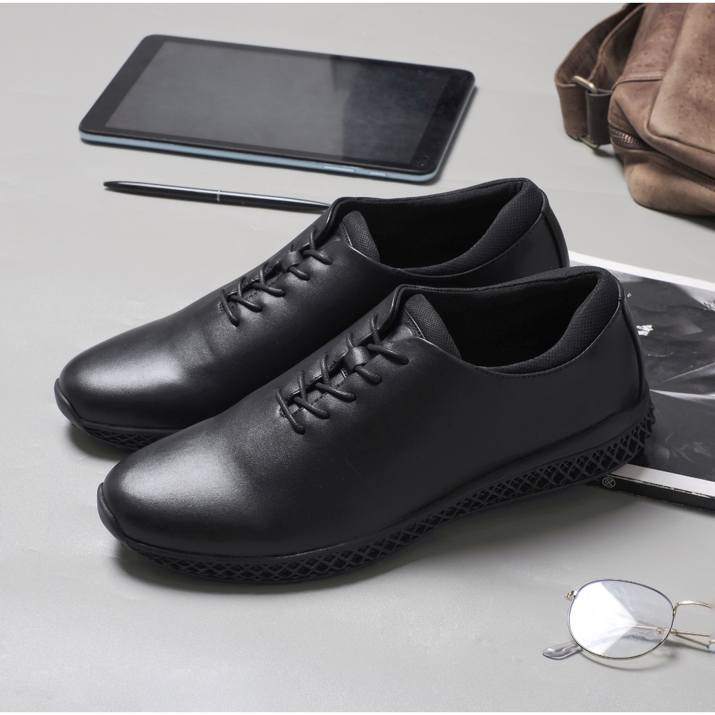 AMSTRONG BLACK ( KULIT ASLI) |ManNeedMe x Kenzio| Sepatu Pantofel Pria Formal / Kantor ORIGINAL