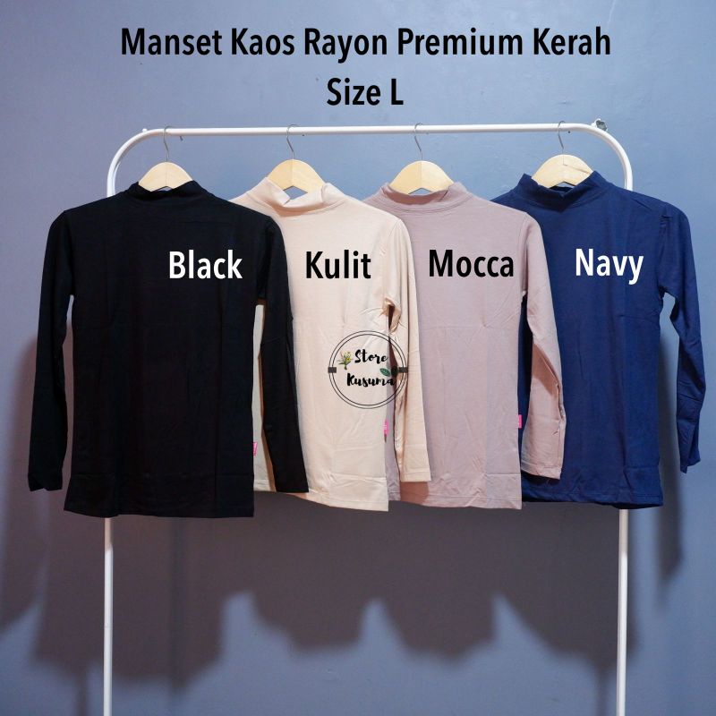 Manset Kaos bahan rayon premium  kerah sanghai ( all size fit L)