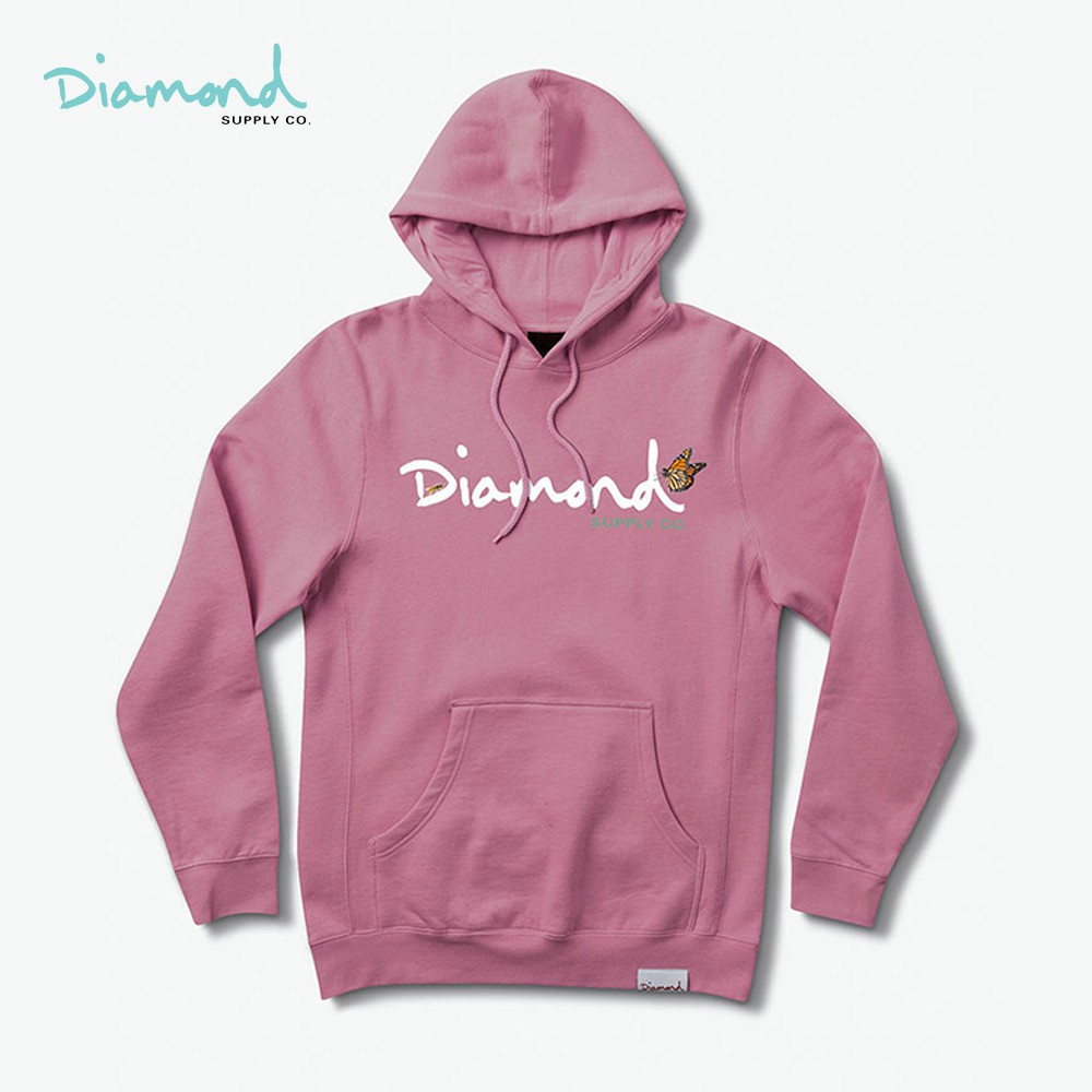 Hoodie/Sweater Diamond Supply Co - Paradise OG Script Pigment Dyed Hoodie - Maroon