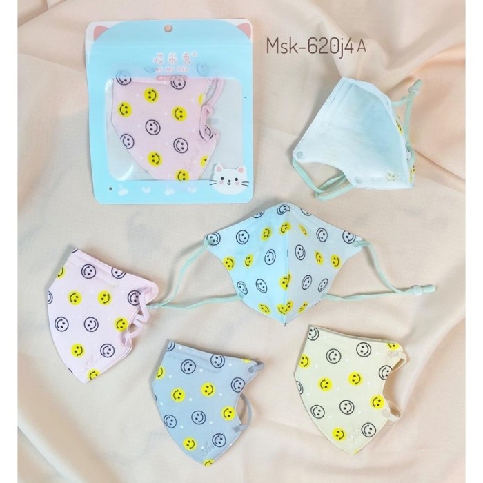 6Fh44hgjtr 620Ja/ Masker Anak Kain Model Kn95 Premium Bisa Di Cuci - Motif Smile Y0Yr