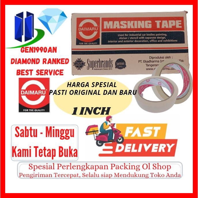 

(Reguler Only) Original Lakban Kertas 1Dus Daimaru 24mm X 21m "TERBAIK