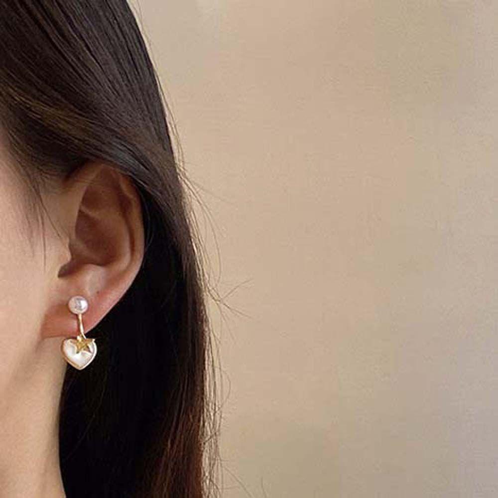 Needway Bintang Anting Pesta Pernikahan Fashion Cinta Hati Aksesoris Perhiasan Drop Earrings Mutiara Ear Studs