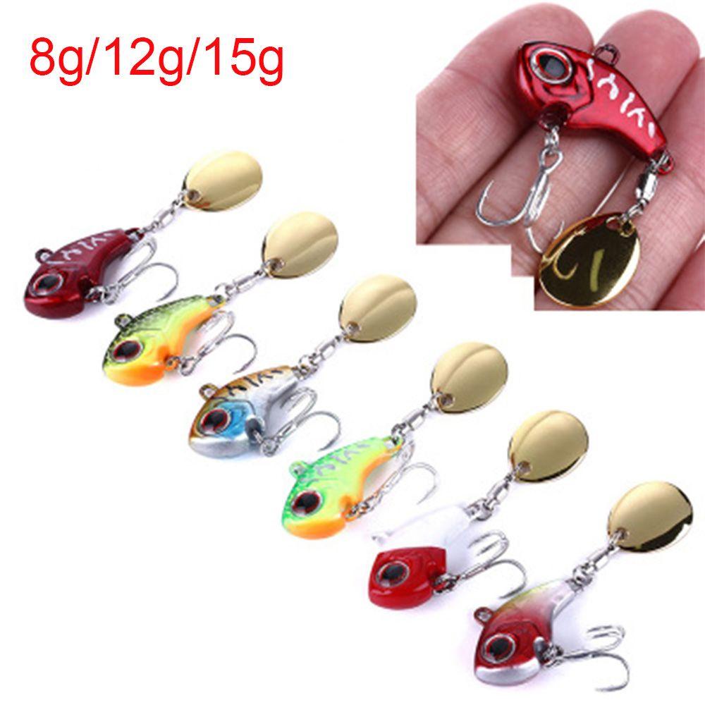 Preva Umpan Pancing Metal Spinner Tackle 8g 12g 15g Getar Sendok Metal Sequin Treble Hook